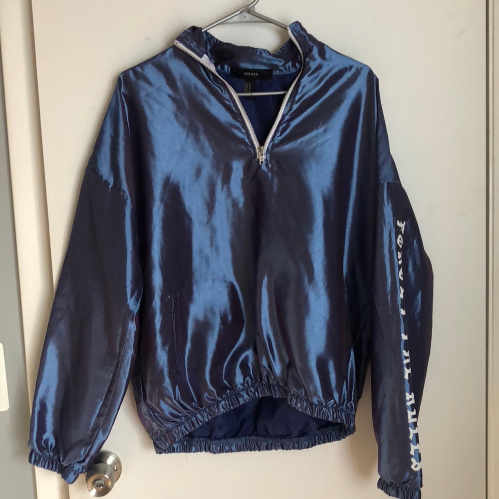 Iridescent windbreaker quarter zip